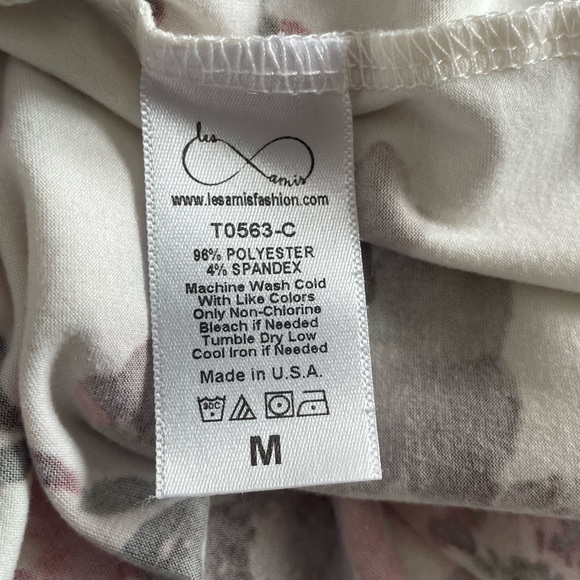 Les Amis shortsleeved floral feminine pullover soft peplum waist top size medium - Picture 10 of 10